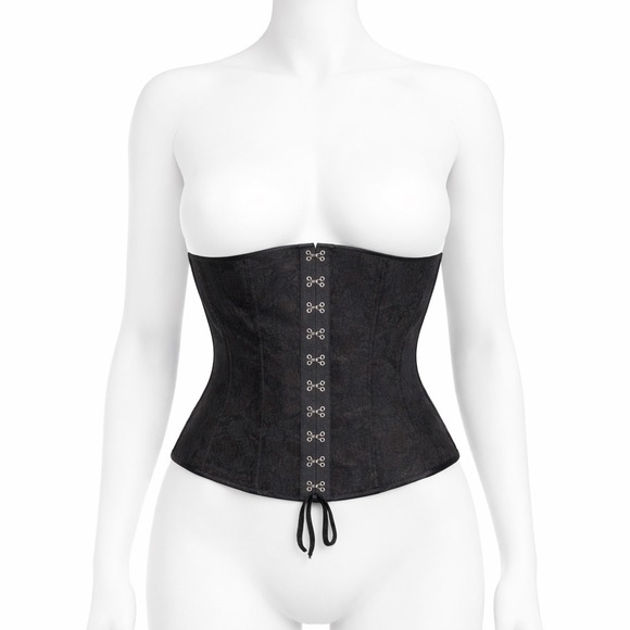Royal Bones by Daang Tops - Royal Bones by Daang Black‎ Lace Under Bust Corset Size XXL Hook Eye Front